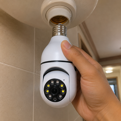V380 Pro Smart Wireless Camera - WiFi Bulb Shape CCTV Security Camera